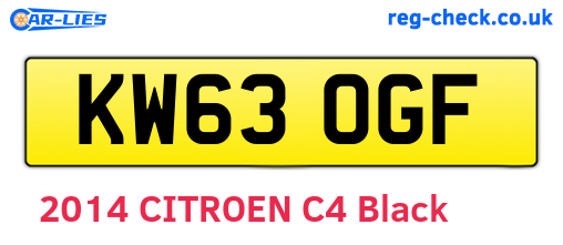 KW63OGF are the vehicle registration plates.