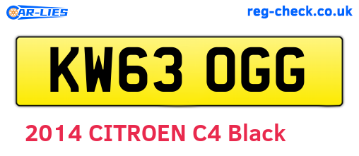 KW63OGG are the vehicle registration plates.