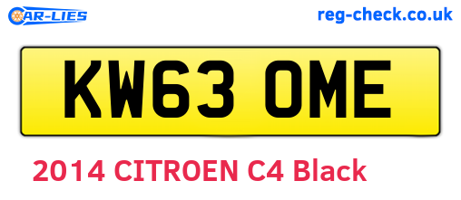 KW63OME are the vehicle registration plates.