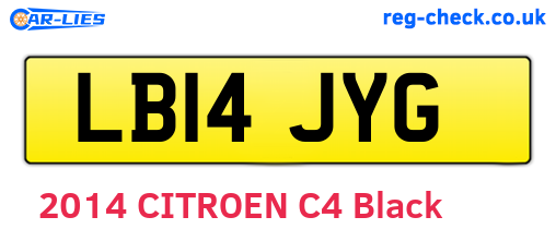 LB14JYG are the vehicle registration plates.