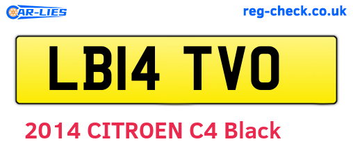 LB14TVO are the vehicle registration plates.