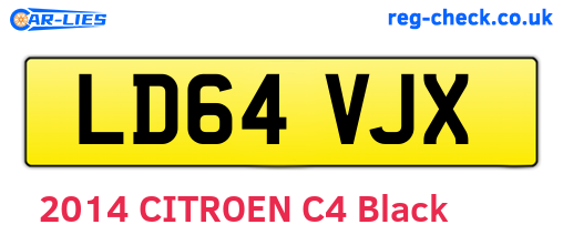 LD64VJX are the vehicle registration plates.