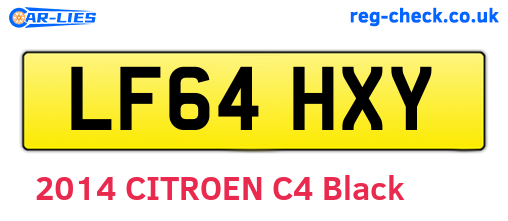 LF64HXY are the vehicle registration plates.