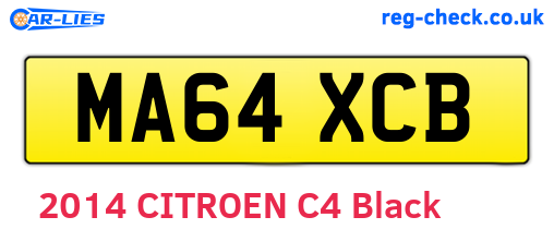 MA64XCB are the vehicle registration plates.