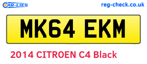 MK64EKM are the vehicle registration plates.