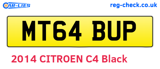 MT64BUP are the vehicle registration plates.