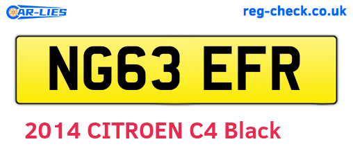 NG63EFR are the vehicle registration plates.