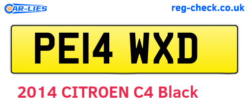 PE14WXD are the vehicle registration plates.