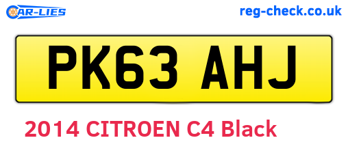 PK63AHJ are the vehicle registration plates.