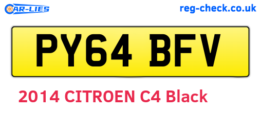PY64BFV are the vehicle registration plates.