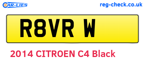 R8VRW are the vehicle registration plates.