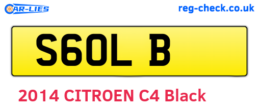 S6OLB are the vehicle registration plates.