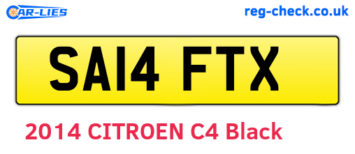 SA14FTX are the vehicle registration plates.