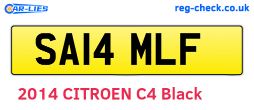 SA14MLF are the vehicle registration plates.