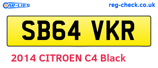 SB64VKR are the vehicle registration plates.