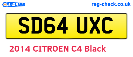 SD64UXC are the vehicle registration plates.