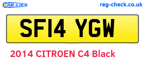 SF14YGW are the vehicle registration plates.