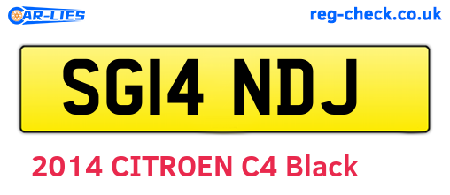 SG14NDJ are the vehicle registration plates.