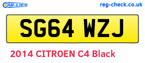 SG64WZJ are the vehicle registration plates.