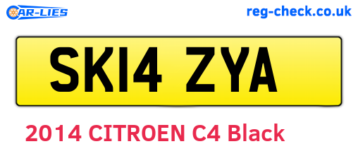 SK14ZYA are the vehicle registration plates.