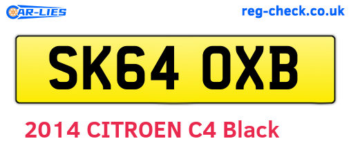 SK64OXB are the vehicle registration plates.