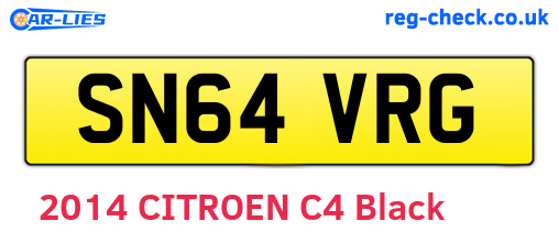 SN64VRG are the vehicle registration plates.