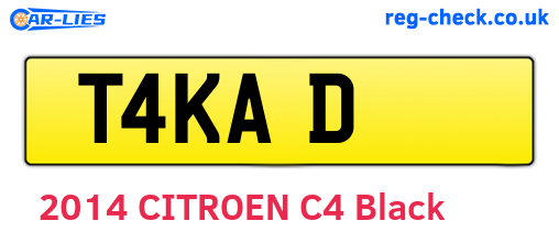 T4KAD are the vehicle registration plates.
