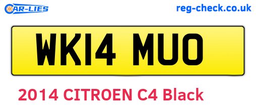 WK14MUO are the vehicle registration plates.