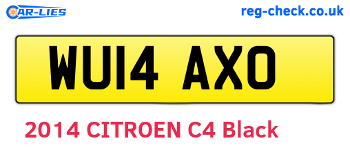 WU14AXO are the vehicle registration plates.
