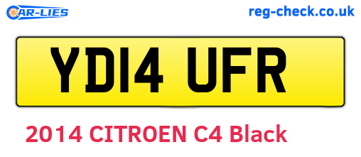 YD14UFR are the vehicle registration plates.