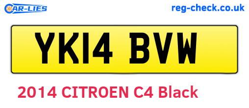 YK14BVW are the vehicle registration plates.