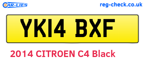 YK14BXF are the vehicle registration plates.
