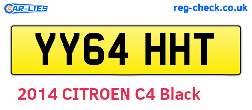 YY64HHT are the vehicle registration plates.
