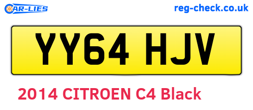 YY64HJV are the vehicle registration plates.