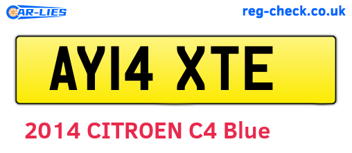 AY14XTE are the vehicle registration plates.