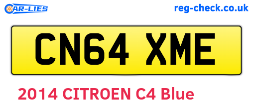 CN64XME are the vehicle registration plates.