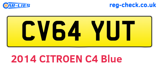 CV64YUT are the vehicle registration plates.