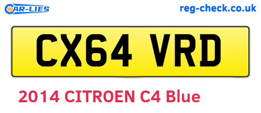 CX64VRD are the vehicle registration plates.