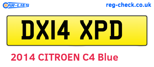 DX14XPD are the vehicle registration plates.