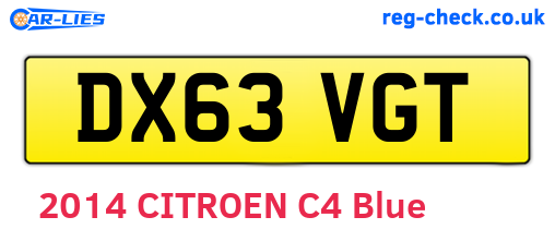 DX63VGT are the vehicle registration plates.
