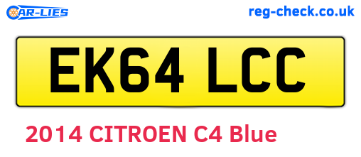 EK64LCC are the vehicle registration plates.