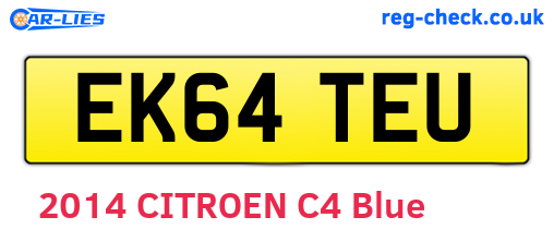 EK64TEU are the vehicle registration plates.