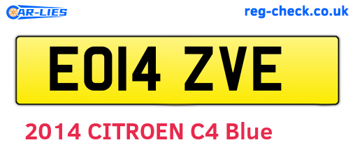 EO14ZVE are the vehicle registration plates.