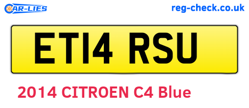 ET14RSU are the vehicle registration plates.