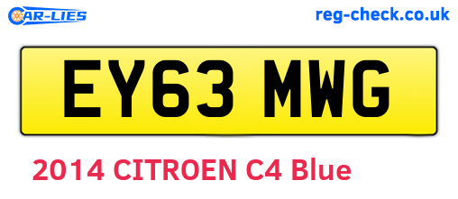 EY63MWG are the vehicle registration plates.