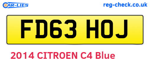 FD63HOJ are the vehicle registration plates.