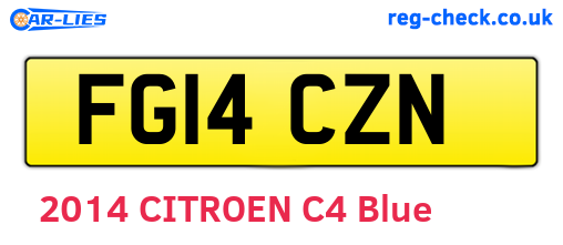 FG14CZN are the vehicle registration plates.