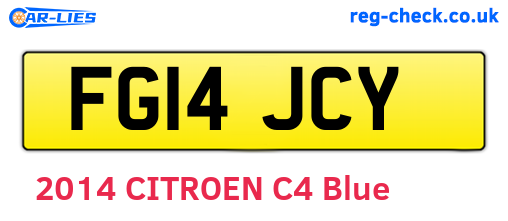 FG14JCY are the vehicle registration plates.