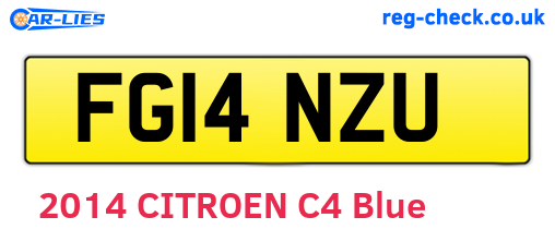 FG14NZU are the vehicle registration plates.
