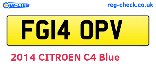 FG14OPV are the vehicle registration plates.
